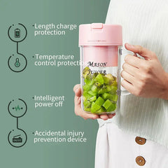 Juicer Bottle With Straw Rechargeable Fruit Juicer